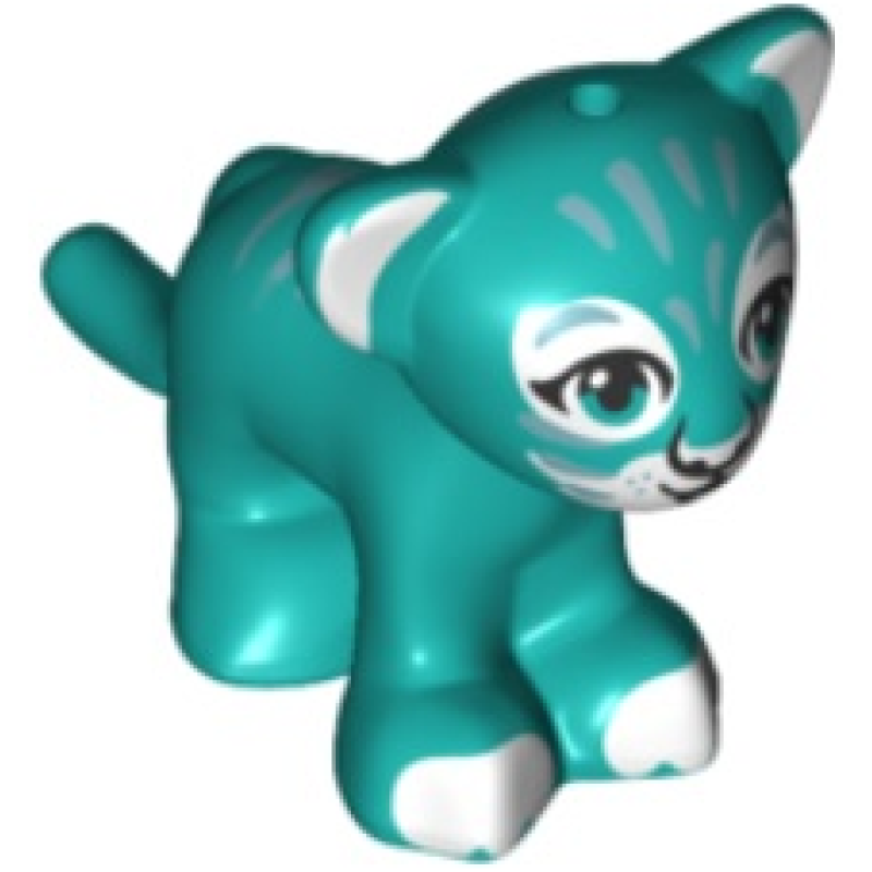 Tijger, Grote Kat, Baby Welp Dark Turquoise